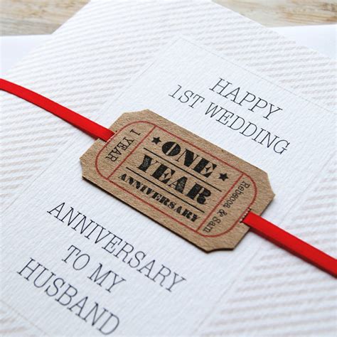 Personalised First Wedding Anniversary Card By Button Box Cards