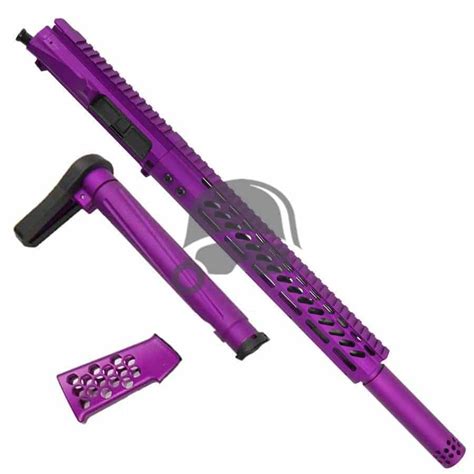 Ar 15 Complete Upper Assembly With Matching Stock And Grip Purple