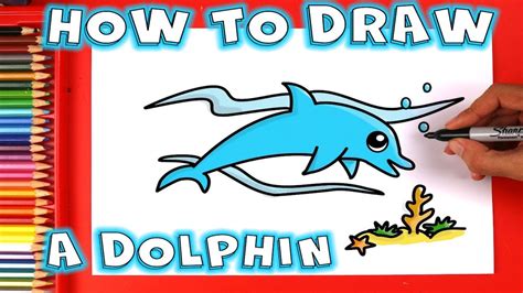 How To Draw A Dolphin Underwater For Kids And Beginners Youtube
