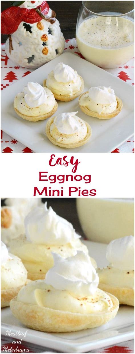 It is the time for pies and cakes and other showstoppers such as cheesecakes and tiramisu, and treats you can gift such as. Easy Eggnog Mini Pies | Recipe | Easy desserts, Desserts ...