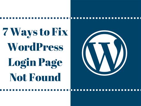 Wordpress Login Page Not Found Regain Wp Admin Access