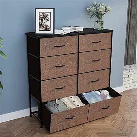 Yitahome Storage Tower Unit With 8 Drawers Fabric Dresser With Large