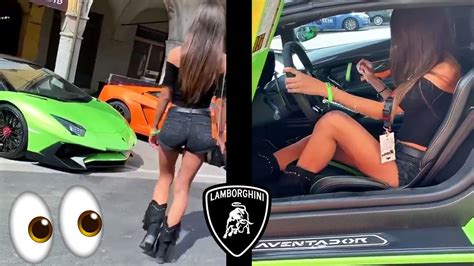 Beautiful Girl Revving A 500k Lamborghini Aventador Sv Roadster Youtube