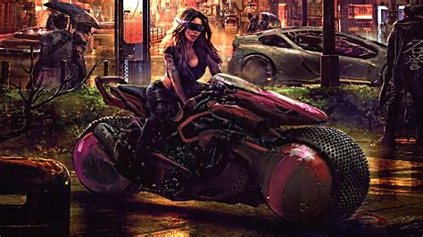 Cyberpunk Woman In Motorcycle Wallpaper Hd Artist 4k Wallpapers