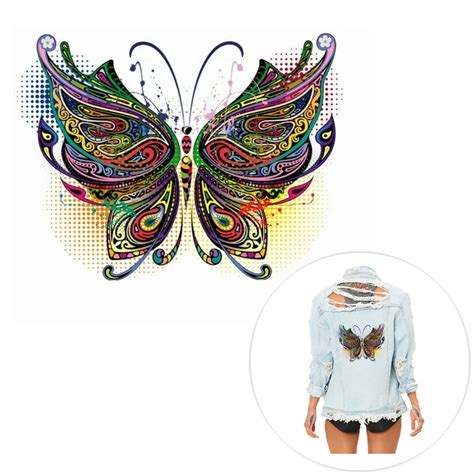 23x174cm Butterfly Patch Iron On Cloth T Shirt Dresses Patches A Level