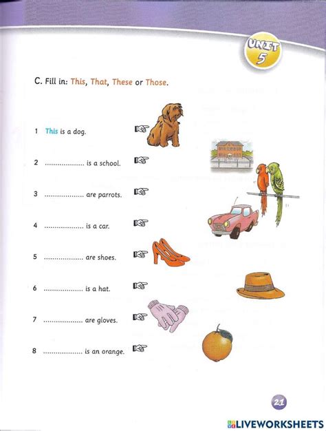 Demonstrative Pronouns Interactive Worksheet For Grade 2 You Can Do