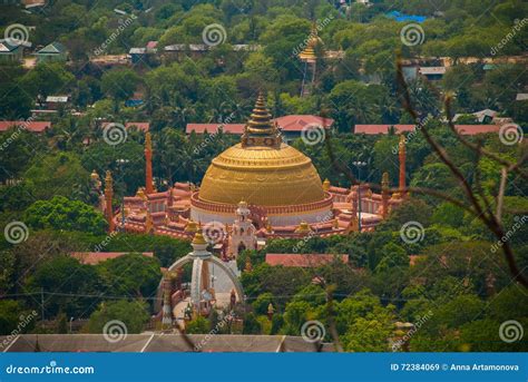 View Of The Small Town Sagaing Myanmar Stock Image Image Of Buddhist
