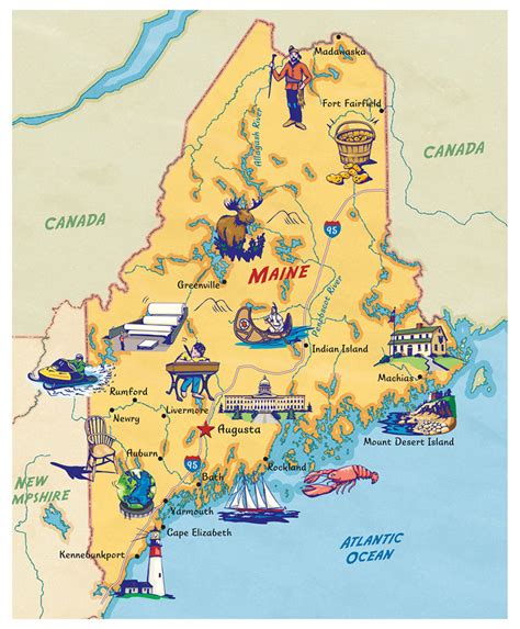 A Map Of Maine Usa United States Map