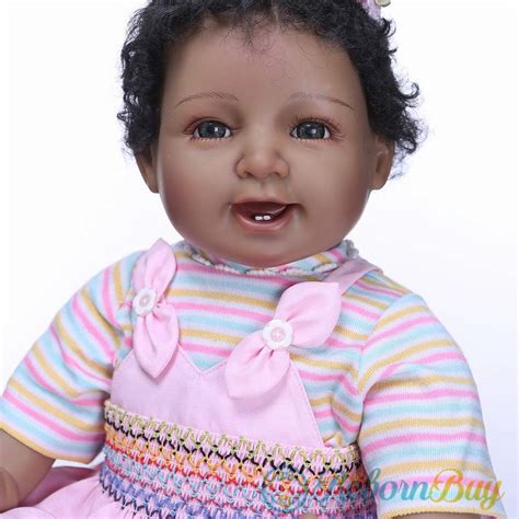 22 Inches Cute Black Reborn Babies African American Reborn Dolls
