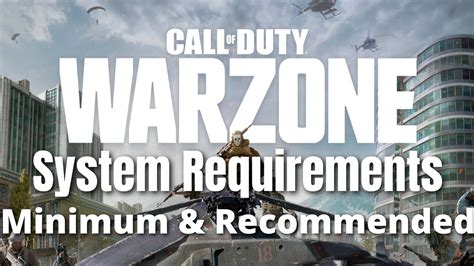 Call Of Duty Warzone System Requirements Minimum And Recommended