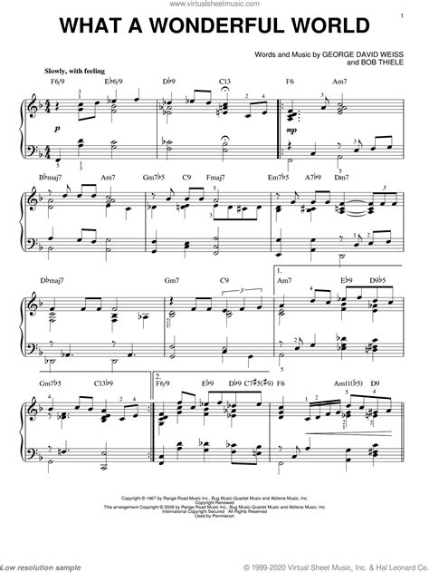What A Wonderful World Jazz Version Arr Brent Edstrom Sheet Music For Piano Solo