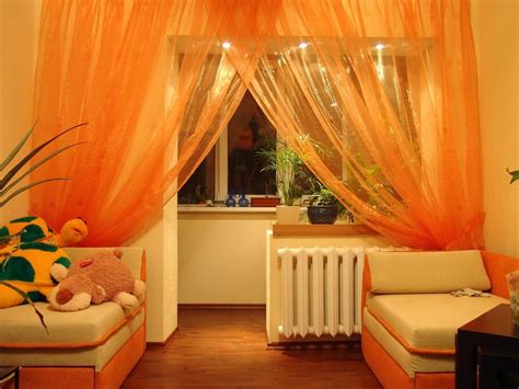 Orange Sheers Light Living Room Orange Curtains Orange