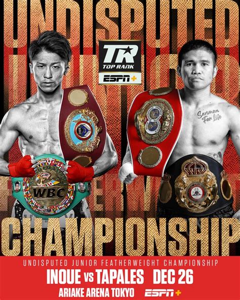 Naoya Inoue Marlon Tapales Official For December 26th In Tokyo