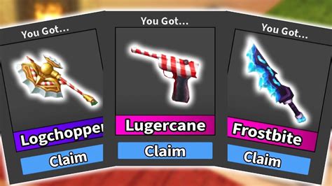 I Got All Christmas Godly Weapons In Murder Mystery 2 Roblox Youtube