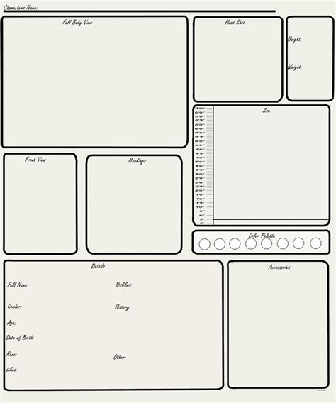 Blank Character Reference Sheet