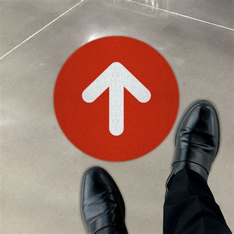 Red Directional Arrow Floor Sign Save 10 Instantly