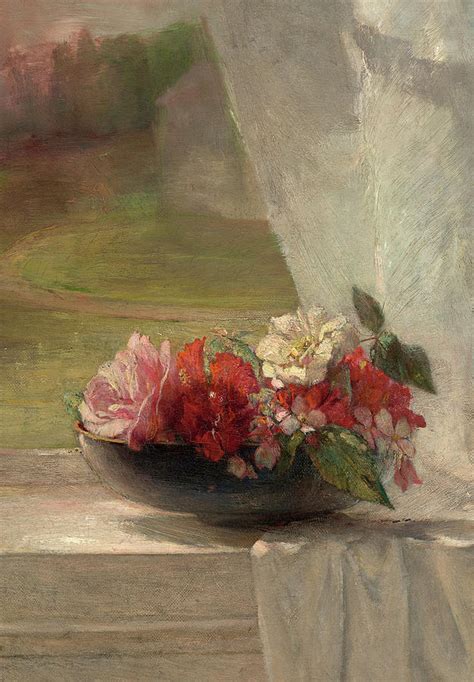 Flowers Window Ledge 1861 Painting By John La Farge Fine Art America