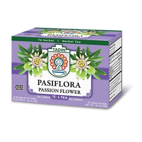 Tadin Passion Flower Tea 24 Teabags Pasiflora Helps Relax Muscle