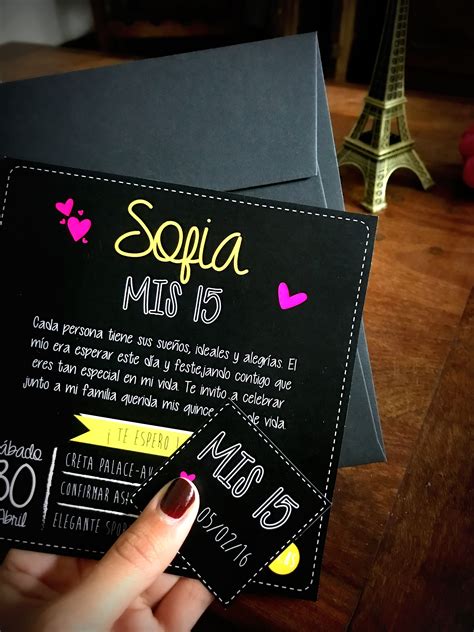 Invitación Black Tarjeta Grande Con Tarjeta Souvenir Y Sobre 16x16