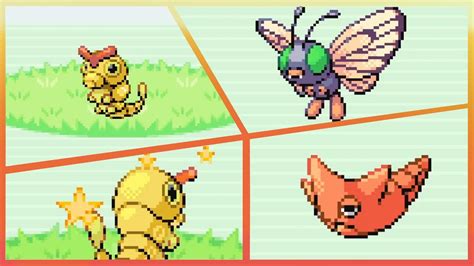 Live Shiny Caterpie In Pokemon Fire Red With Evolutions Youtube