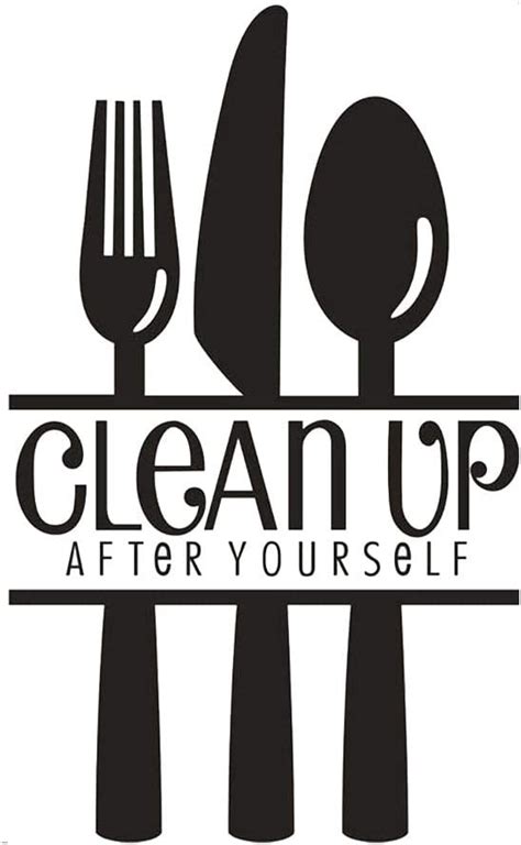 Clean Up After Yourself Wall Stickers Kitchen Tableware