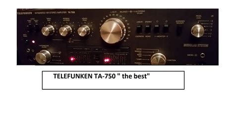 User Reviews Telefunken Siemens Ta 750 Audiofanzine