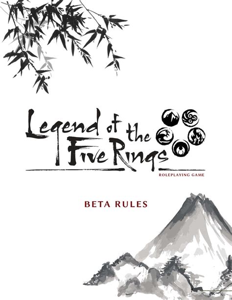 Legend Of The Five Rings Rpg Beta Rulebook Fantasy Flight Games