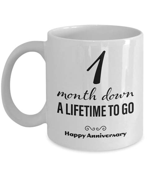 1 Month Anniversary T For Him Her 1 Month Down A Lifetime Etsy 1