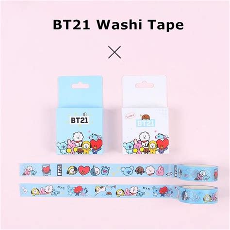 Kpop Bts Bt21 Cute Washi Tape Cooky Tata Paper Masking Diy Diary Book