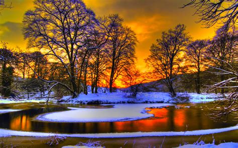 Free Download Pics Photos Lake And Winter Sunset Background Wallpapers