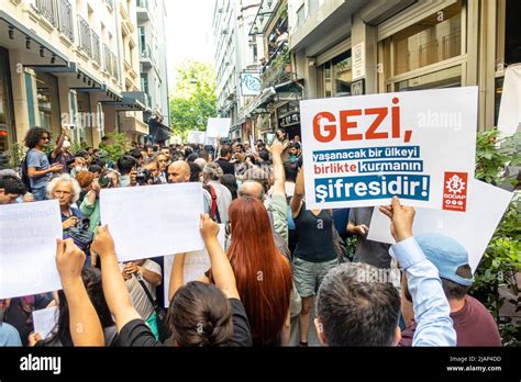 Gezi Park Protest In Istanbul On May 31 2022 Demonstrators With