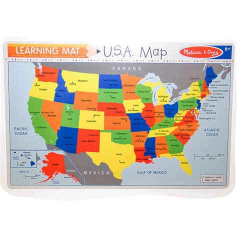 Usa Map Learning Write A Mat Fat Brain Toys