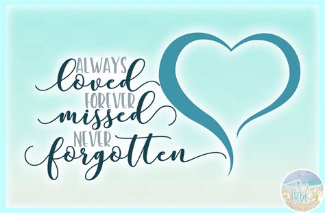 Always Loved Forever Missed Never Forgotten Quote Svg Files Etsy