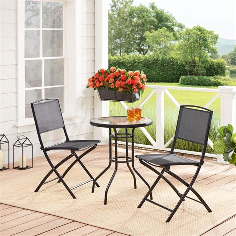 Mainstays Albany Lane 3 Piece Outdoor Patio Bistro Set Multiple Colors