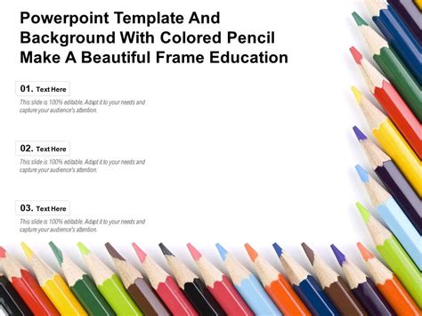Powerpoint Template And Background With Colored Pencil Make A Beautiful