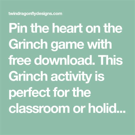 Pin The Heart On The Grinch Game With Free Download This Grinch