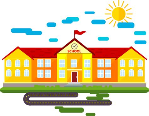 Building School Material Cartoon Schoolyard Drawing School Clipart