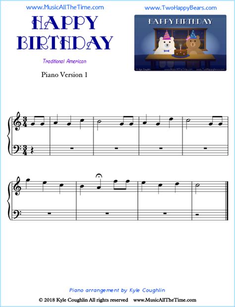 Lind level 2, late beginner pages: Happy Birthday Piano Sheet Music