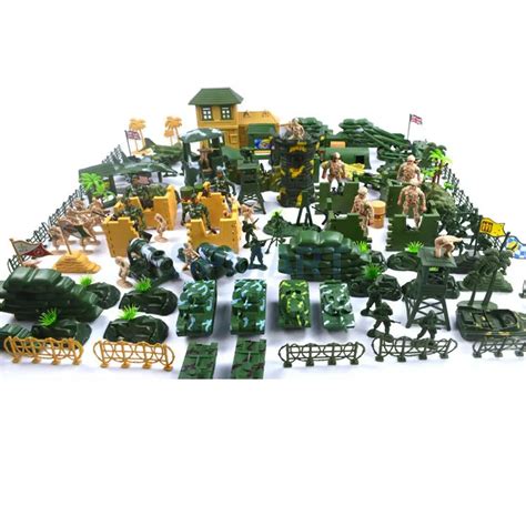 200pcs Set Plastic Military Playset 9cm Soldier Army Figures Model