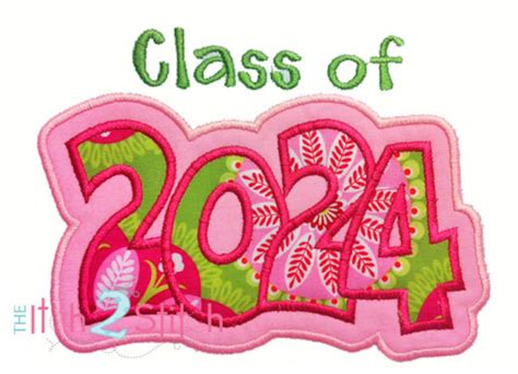 Class Of 2024 Applique Design 5x7 And 6x10 Instant Download Etsy