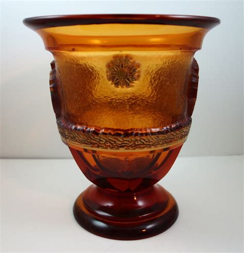 Moser Longship Vase Deep Acid Etched Designed By Gustav Moser Millot Ca 1936 Collectors Weekly