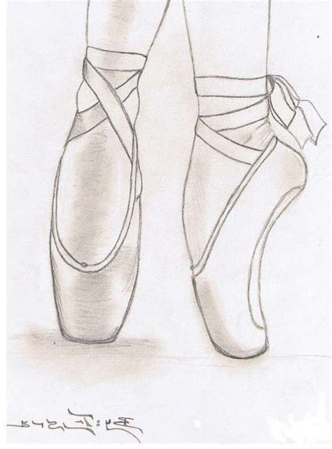 At the same time, the fit is snug and. Ballet Shoe Drawing and Pointe Shoes Drawing At Paintingvalley in 2020 (With images) | Ballet ...