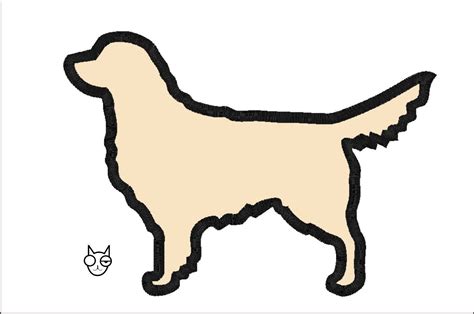 Golden Retriever Dog 4 Sizes Silhouette Applique Designs N541