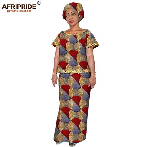 Afripride African Print 2 Pieces Skirt Suit For Women Tailor Made Slash