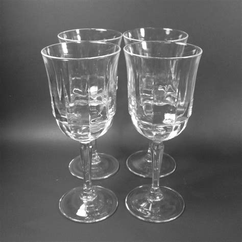 Luminarc Williamsburg Water Goblets Set Of 4 Clear Glass Goblet Glasses Ebay