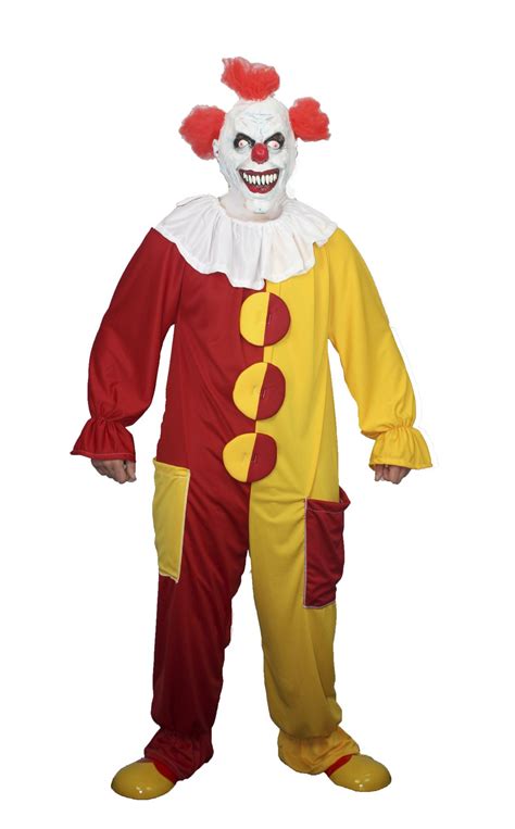 It Scary Clown Red And Yellow Outfit Costume Halloween Fancy Dress No