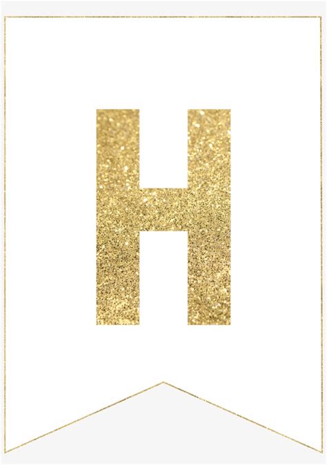 H Gold Alphabet Banner Letter Printable Banner Letters Transparent