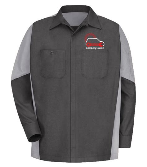Automotive Mechanic Shirts Full Sleeve Light Dark Grey Automotive