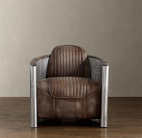 Imola chair with swivel function. Aviator Swivel Chair with Distressed Leather Seat