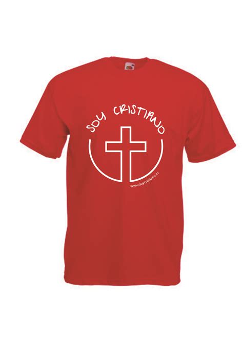 Camiseta Roja Con El Logo De Soy Cristiano Soy Cristiano